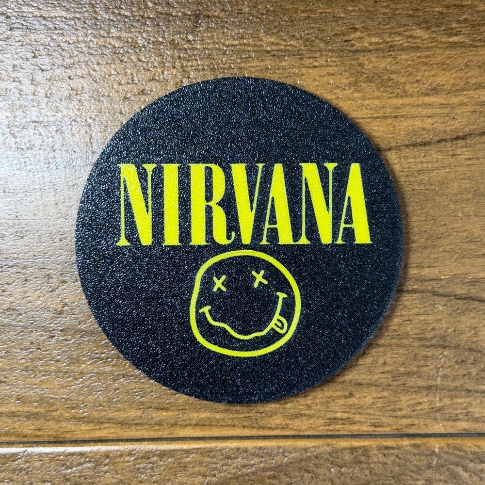 Nirvana Coaster Set with Holder – Grunge Rock Band Decor